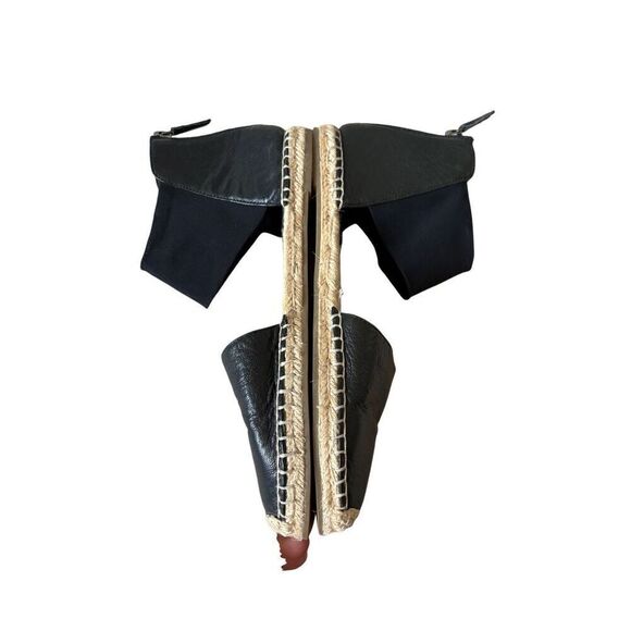 Eileen Fisher Coy Black Leather Espadrille Flats Size 9 - Picture 8 of 11
